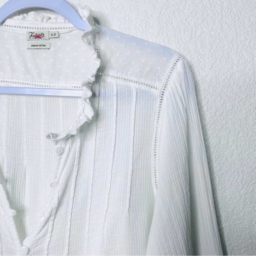 FAHERTY Willa Organic Cotton Blouse White - Picture 10 of 15